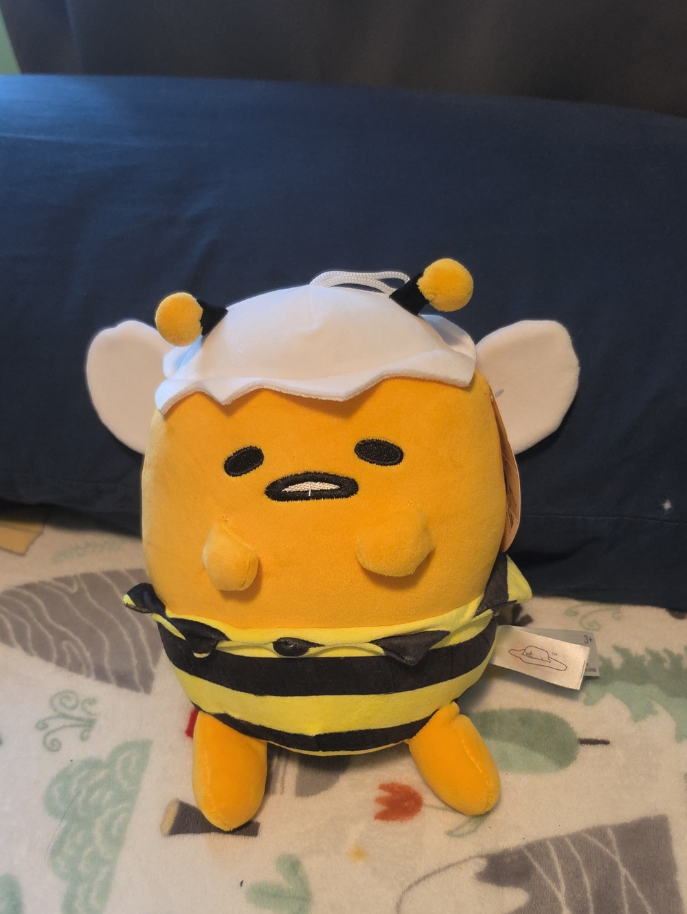 Sanrio Yellow Gudetama Bee Plush with White Egg Hat